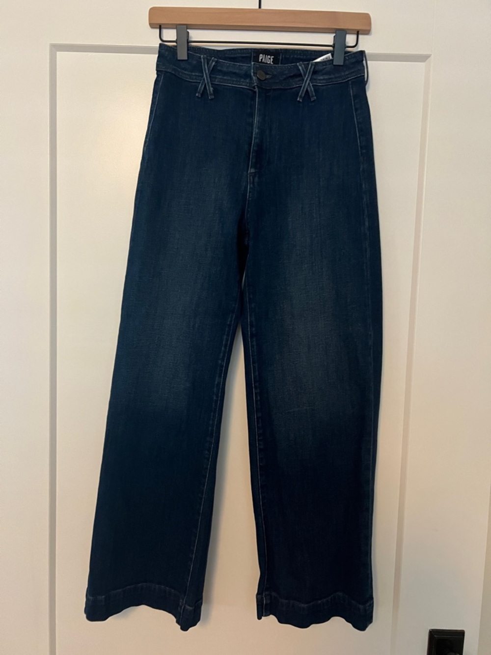PAIGE Men’s Dark Indigo Relaxed Wide-Leg Jeans